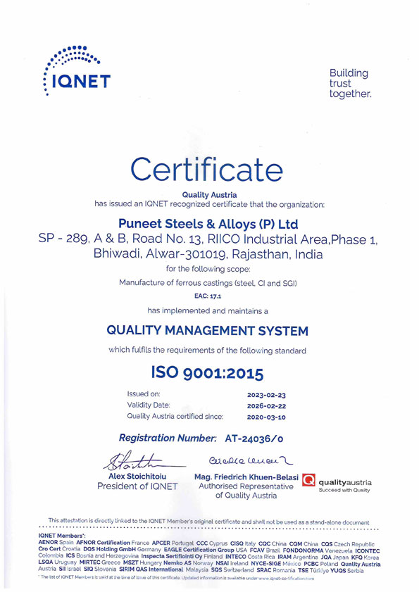 ISO-9001 2015 Certificates