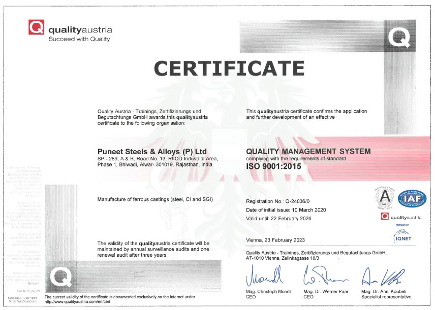 ISO-9001 2015 Certificates